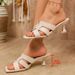 Size 36-43 White Cross-strap High-heeled Sandals 2026 Summer New Fashion Versatile Slip-on Mules_vogvips.com