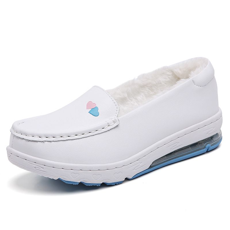 Air Cushion Nurse Shoes Women's Autumn And Winter Soft Sole White Thick Sole Breathable Non-slip Small White Shoes_vogvips.com