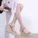 New Style Straw-woven Fashionable Summer Thick-soled Waterproof Platform Women's Sandals, Dual-use Wedge Heel Slip-on_vogvips.com