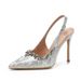 New Crystal High Heels Pointed Toe Sexy Elegant Style Rhinestone Stunning Temperament One-Strap Backless Peep-Toe_vogvips.com