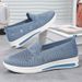 Women's Casual Shoes Fly-woven Breathable Mesh Shoes One Pedal Middle-aged And Elderly Mother Shoes Soft-soled Comfortable Single Shoes_vogvips.com