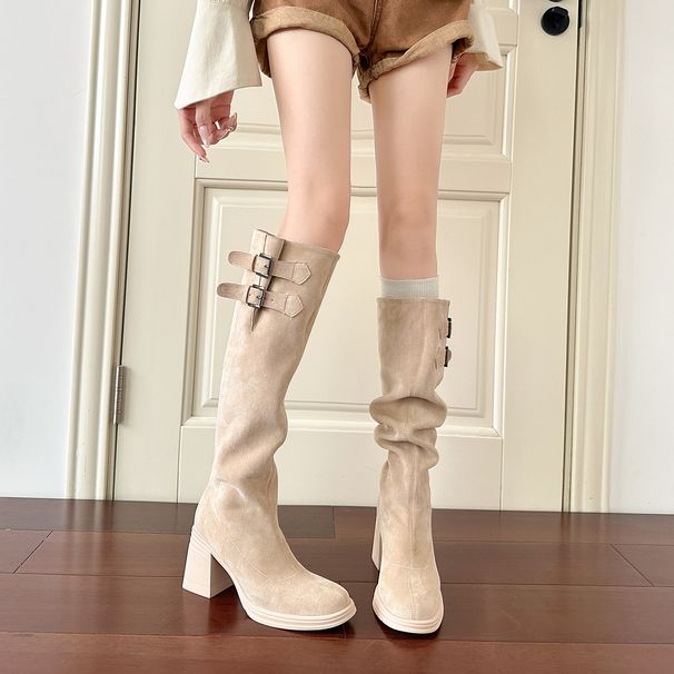 Two-Way Wear Slouch Thick Sole Knight 2025 Autumn Winter New Over-the-Knee Long Chunky Heel High Tube Boots Women_vogvips.com
