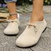 Women's Slip-On Flats With Wool Lining - Comfortable Round-Toe Loafers For Casual & Business Wear (Black/Beige, Sizes 36-43)_vogvips.com