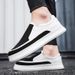 Dropshipping Men Loafers Comfortable Canvas Sneakers 2024 Slip On New Casual Shoes Sneakers Male Chunky Vulcanized Sneakers Men_vogvips.com