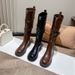 Women's Stylish Knee-High Riding Boots - Faux Leather Motorcycle Boots With Mid Heel, Front Zipper, Black & Brown Options (Regular & Fleece-Lined)_vogvips.com
