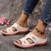 Women’s Shoes Simple And Comfortable Flower Flat Bottom Women's Fish Mouth Slippers New Foreign Trade Large Size Wedge Heel Slippers_vogvips.com
