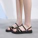 HM- 0.5kg Women's Female Students, Fashionable 2026 New Summer Roman-style Flat Korean-style Large-size Shoes For Women_vogvips.com