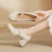 French Style Soft Leather Mary Jane For Women 2024 Summer New Stunning Chunky Heel High Heels Slip-On Loafers Single_vogvips.com