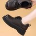 Genuine Soft Leather Thick-soled Round-toe Lace-up Women's Shoes, 2025 Spring And Autumn New Versatile Platform British_vogvips.com