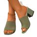 Summer New Foreign Trade Large-size Square-toed Slippers, European And American Style, Fly-knit Mesh, In-stock Women's_vogvips.com