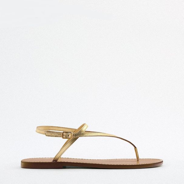 Flat Sandals - Minimalist Single Strap Gladiator Slides With Toe Loop (Elegant, Breathable Summer Shoes For Women)_vogvips.com