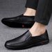 CLOHOO Men's Business Casual Shoes Handmade Layered Cowhide Rubber Bottom Leather Footwear For Office And Leisure_vogvips.com