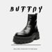 Wind Side Chain High Top Martin Boots Retro Tooling Boots Short Boots_vogvips.com