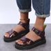 2025 New Thick Bottom Cross Solid Color Buckle With Large Hollow Roman Sandals For Women_vogvips.com