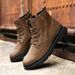 High Top Martin Boots Men's Shoes Medium Boots Tooling Men's Short Boots Snow Retro Old Men's Boots_vogvips.com