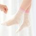 5 Pairs Cute Candy Color Kids Summer Mesh Breathable Cotton For Girls Hollow Out Mid Calf Children Casual Socks_vogvips.com
