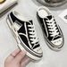 Unisex Trendy Casual Canvas Shoes Matching Couple's Distressed Style Versatile Early Spring New 2025 Student Footwear_vogvips.com