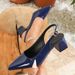 Black work shoes pointed high heels chunky heel shallow cut single shoes large size women's shoes empty sandals_vogvips.com