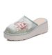 Thick Sole With Sloping Heels, Fashionable Bun Half Support Fabric, Mesh Embroidered Shoes, Sandals, And Slippers For_vogvips.com