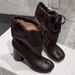 Cowhide Version~ Autumn And Winter New Wide Tube Lace-up Split-toed Pig's Trotters Boots Women's Korean Version Versatile Western Martin Boots Women_vogvips.com