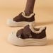 Campus Style Retro Fashion Versatile Casual For Women Thick Sole Fleece Lined Comfortable Velcro Cotton Shoes 2025_vogvips.com