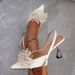 A Large Quantity Of New European American Foreign Trade Sexy Bowknot Wine Glass Heel Electroplated Square Toe Sandals_vogvips.com