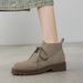 2025 New Lace-up Short For Women Spring And Autumn Single Heel Loafers Thick Sole Ankle British Style Martin Boots_vogvips.com