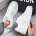 Men's White Casual Sneakers - Breathable Round-Toe Low-Top Shoes For Walking & Running | Lightweight & Comfortable With Rubber Sole_vogvips.com