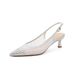 Stiletto Pointed Toe Mesh Full Diamond Wedding Shoes High-end Comfortable Beautiful Temperament Backless High Heel_vogvips.com