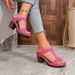 2026 Summer Foreign Trade European And American High-Heeled Slippers New Style Large Size Hollow Chunky Heel Open-Toe_vogvips.com