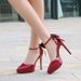 Women Bowtie High Thin Heel Sandals Pointed Toe Platform Single Shoe For Office Nightclub Party Wedding Banquet Model_vogvips.com