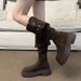 Autumn Winter New Long Tube Turned-up Slim 2025 Fashion Western Women's Petite Over-the-Knee Riding Boots_vogvips.com