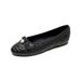 French Single Shoes Women's Round Head Black Xiaoxiangfeng Grandma Shoes Soft Sole Shallow Mouth Flat Shoes_vogvips.com