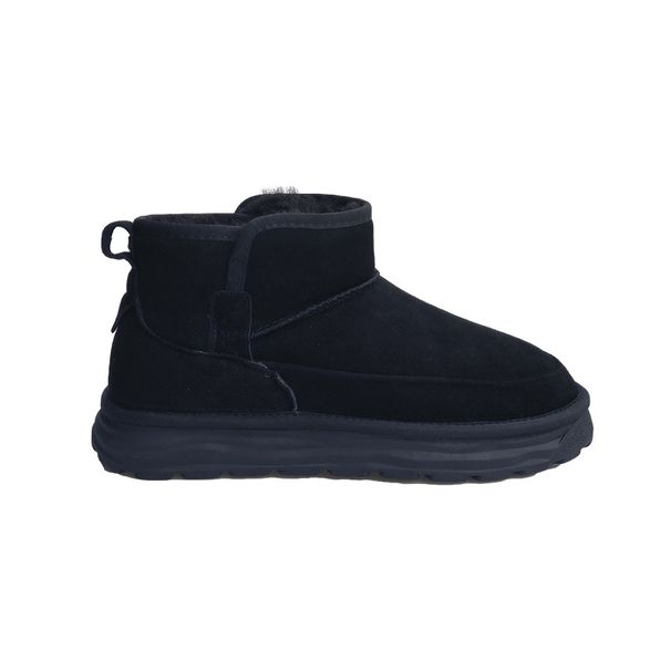 Men's Winter Snow Boots, Fleece-Lined And Thickened, Slip-On Large Cotton Shoes, Warm Leather Suede Thick Sole, Height_vogvips.com