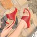 Women's Shoes In Large Size, Bohemian Style, Hollowed Out Slope Heel Sandals, Women's Pinky Toe Sandals_vogvips.com