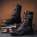 European Warm Series Men's Winter High-top Motorcycle British Style Martin Combat Boots Warm Metal Decorative Elements_vogvips.com