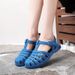 2025 Spring/Summer New Roman Sandals For Women, Jelly Shallow Flat Buckle Closed-Toe Hollow Comfortable Single Shoes,_vogvips.com
