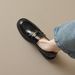 Platform Loafers Women's Autumn Retro Black One-pedal Temperament College Style Small Leather Shoes_vogvips.com