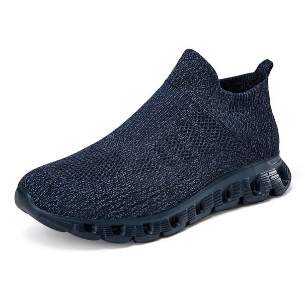 Men's Couple High Top Socks Shoes Lightweight Flying Woven Casual Sports Shoes Men And Women Slip On Vacation Walking Shoes_vogvips.com
