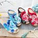 Summer New 3D Fish Mouth High Slope Heel Cool Slippers For Women Embroidered Cloth Shoes_vogvips.com