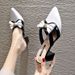 Cross-Border High For Women 2025 Summer New Style Women's Shoes Closed-Toe Bowknot Half Internet Celebrity Outdoor Thick_vogvips.com