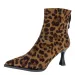 Sexy Pointed Toe Womens Fi Leopard Thin High Heels Ankle Boots Women Flock Party Shoes Back Zip Modern Short_vogvips.com