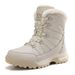 Women's Outdoor Hiking Snow Boots Waterproof Non-Slip Winter Fleece Lined Thickened Ski High-Top Northeast Cotton Shoes_vogvips.com
