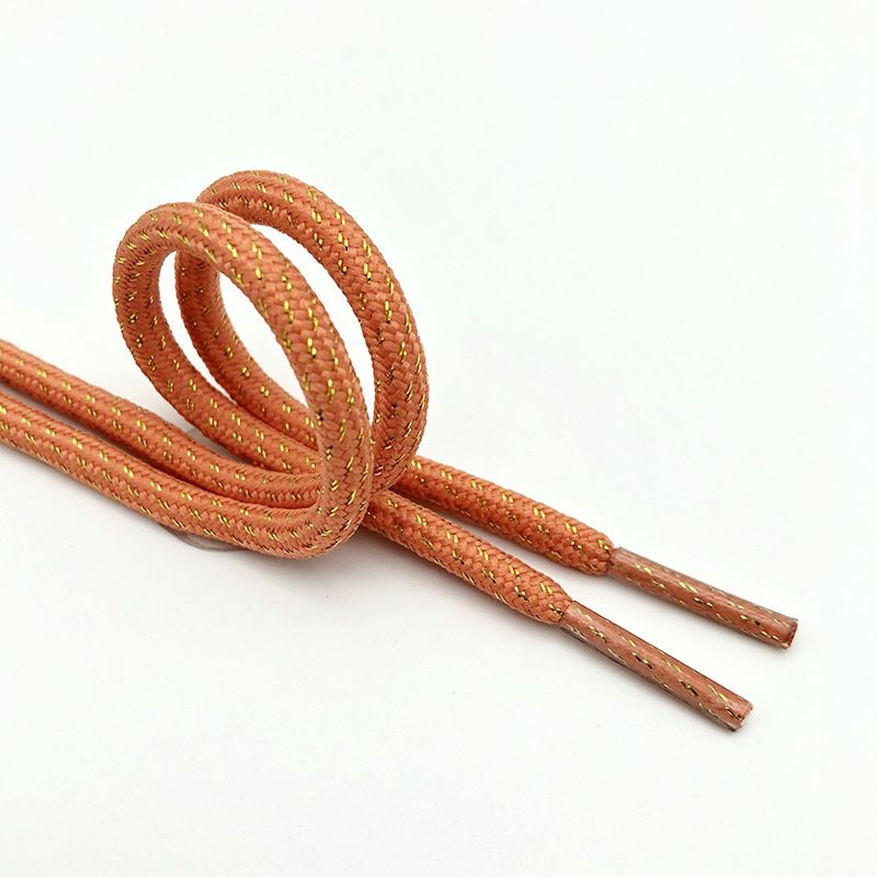 Premium Gold-Thread Round Shoelaces With Metal Tips - 100cm To 180cm Lengths For Sneakers, Boots & Casual Shoes_vogvips.com