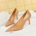Glossy Patent Leather Women's Shoes High Heels Thin Heels Shallow Mouth Pointed Thin High Heels Single Shoes_vogvips.com