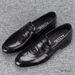 Slip-On 2024 Black Casual Men's Leather New Trend Soft Sole British Business Shoes Pinter_vogvips.com