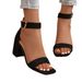 2025 Foreign Trade Chunky Heel Square Toe Mid-Heel For Women Summer New Large Closed-Back European And American Roman_vogvips.com