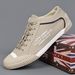 Men's Low‑Top Lace‑Up Canvas Sneakers, Breathable Youth‑Style Classic Versatile Trendy Comfort Casual Walking Shoes For Daily Wear_vogvips.com