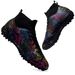 Soccer Shoes High tops long spikes gold camouflage professional shoes_vogvips.com