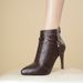 French Style Thin Elegant Shoes Autumn Winter New Pointed High Heel Short Women's Ankle Fashion Slim Boots_vogvips.com